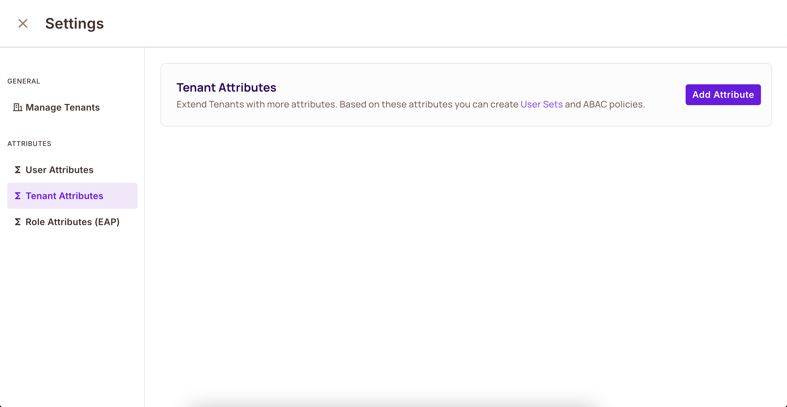 Tenant Attributes